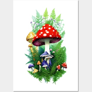 Enchanted toadstool magic mushrooms Posters and Art